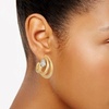 image:imageVince Camuto Gold Tone Small Open Spiral Hoop Earrings with Glass Stones