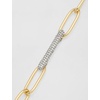image:imageVince Camuto GoldTone Paperclip Link Chain Necklace with Crystal Stone Pave Bar