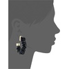 image:imageVince Camuto Goldtone Faux Leather Black Open Hoop Earrings