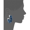 image:imageVince Camuto Silvertone Blue Faux Leather Open C Hoop Earrings