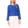image:imageVince Camuto Womens Crew Neck Cropped Front Pocket JacketDeep Blue
