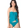 image:imageVince Camuto Womens Draped Bandeau Tankini TopLux Teal