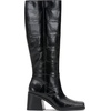image:imageVince Camuto Womens Sangeti Wide Calf Stacked Heel Knee High BootBlack Croco Leather Wide Calf