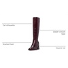 image:imageVince Camuto Womens Sangeti Wide Calf Stacked Heel Knee High BootDark Mahogany Leather Wide Calf