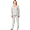 image:imageVince Camuto Womens Super Soft Hacci Long Sleeve and Pant Lounge SetHeather Gray With Charcoal Rib Trim