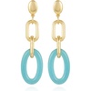 image:imageVince Camuto Goldtone Candy Blue Hoop Drop Earrings