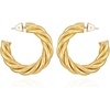 image:imageVince Camuto Goldtone Chunky Rope Spiral Open C hoop Earrings