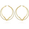 image:imageVince Camuto Goldtone Large Pave Crystal Stone Double Hoop Earrings