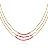 image:imageVince Camuto Goldtone Ruby Crystal Stone Trio Chain Layered Necklace