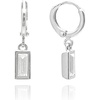 image:imageVince Camuto Silver Tone Crystal Glass Stone Drop Huggie Earrings For Women