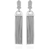 image:imageVince Camuto Silver Tone Crystal Glass Stone Tassel Dangle Drop Earrings