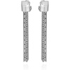 image:imageVince Camuto Silver Tone Mixed Chain Tassel Clip On Earrings For Women