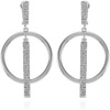 image:imageVince Camuto Silvertone Drop Hoop Clip On Earrings for Women