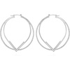 image:imageVince Camuto Silvertone Large Pave Crystal Stone Double Hoop Earrings
