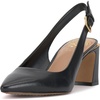 Black Leather Wide Footbed