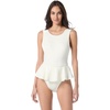 image:imageVince Camuto Womens High Neck Skirted One Piece SwimsuitIvory