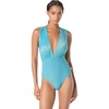 image:imageVince Camuto Womens Plunge Neck One Piece SwimsuitZenith