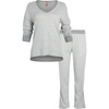 image:imageVince Camuto Womens Super Soft Hacci Long Sleeve and Pant Lounge SetHeather Gray With Charcoal Rib Trim
