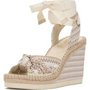 image:imageVince Camuto Bealie Woven Lace Up Wedge SandalsIvory Multi