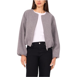 image:imageVince Camuto Cropped Long Sleeve Bubble JacketMedium HeatherGrey