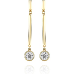 image:imageVince Camuto Gold Tone Linear Dangle Drop Crystal Glass Stone Earrings