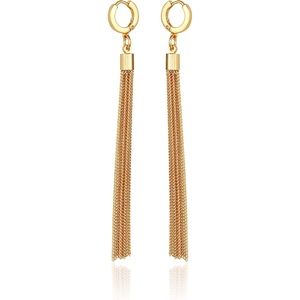 image:imageVince Camuto GoldTone Tassel Chain Drop Huggie Hoop Earrings