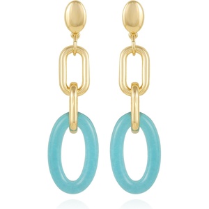 image:imageVince Camuto Goldtone Candy Blue Hoop Drop Earrings