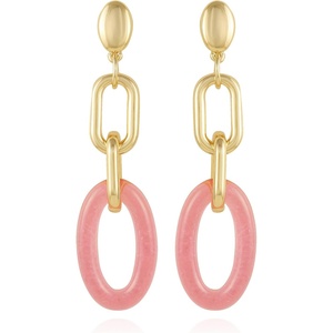 image:imageVince Camuto Goldtone Candy Pink Hoop Drop Earrings