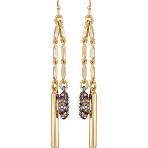 image:imageVince Camuto Goldtone Hematite Crystal Stone Strand Linear Drop Earrings