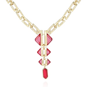 image:imageVince Camuto Goldtone Tri Rose Stone Drop Pendant Necklace