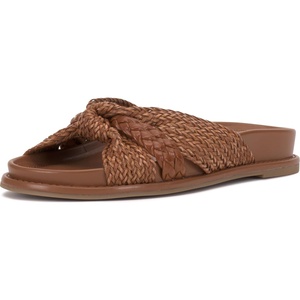 image:imageVince Camuto Gryfynn Knotted Woven Slide SandalsGolden Walnut