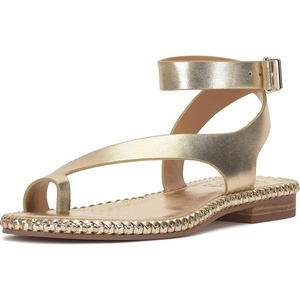 image:imageVince Camuto Libahs Ankle Strap Toe Loop Flat SandalsEgyptian Gold Leather