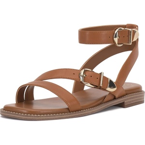 image:imageVince Camuto Neiko Double Buckle Strappy Flat SandalsGolden Walnut