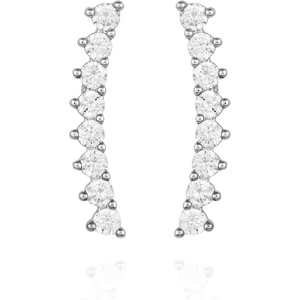 image:imageVince Camuto Silver Tone CZ Studded Climber Earrings For Women