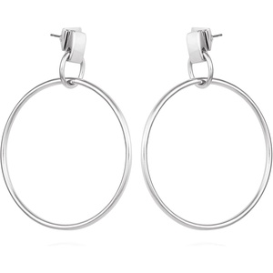 image:imageVince Camuto Silver Tone Drop Dangle Hoop Earrings For Women