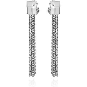 image:imageVince Camuto Silver Tone Mixed Chain Tassel Clip On Earrings For Women
