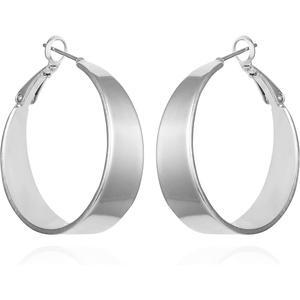 image:imageVince Camuto Silver Tone Thick Band Hoop Earrings For Women