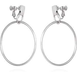 image:imageVince Camuto SilverTone Clip On Dangle Hoop Earrings For Women