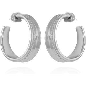 image:imageVince Camuto Silvertone Chunky Crystal Stone Hoop Earrings