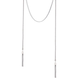image:imageVince Camuto Silvertone Curb Chain Tassel Drape Necklace