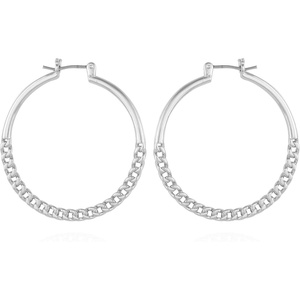 image:imageVince Camuto Silvertone Frozen Dual Link Hoop Earrings
