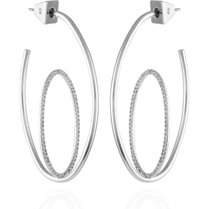 image:imageVince Camuto Silvertone Orbital Open Hoop Earrings