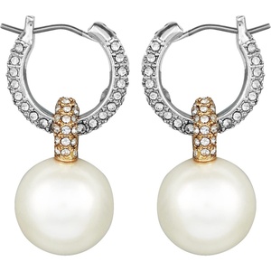 image:imageVince Camuto TwoTone Mini Hoop Imitation Pearl Dangle Earrings