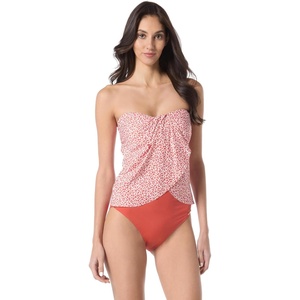 image:imageVince Camuto Womens Draped Bandeau Tankini TopCinnabar