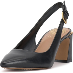 image:imageVince Camuto Womens Hamden Buckle Slingback PumpBlack Leather Wide Footbed