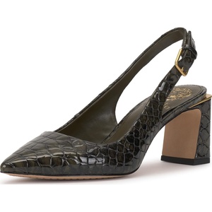 image:imageVince Camuto Womens Hamden Buckle Slingback PumpDeep Forest Snake Print Leather