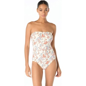 image:imageVince Camuto Womens Lace Up Back Bandeau One Piece SwimsuitIvory