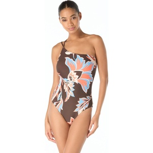 image:imageVince Camuto Womens One Shoulder One Piece SwimsuitChocolate