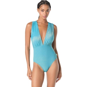 image:imageVince Camuto Womens Plunge Neck One Piece SwimsuitZenith