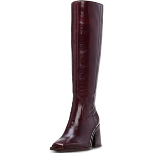 image:imageVince Camuto Womens Sangeti Wide Calf Stacked Heel Knee High BootDark Mahogany